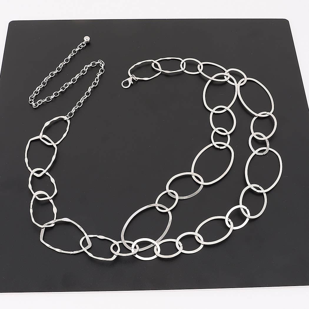 Irregular Interlinked Oval Link Waist Chain