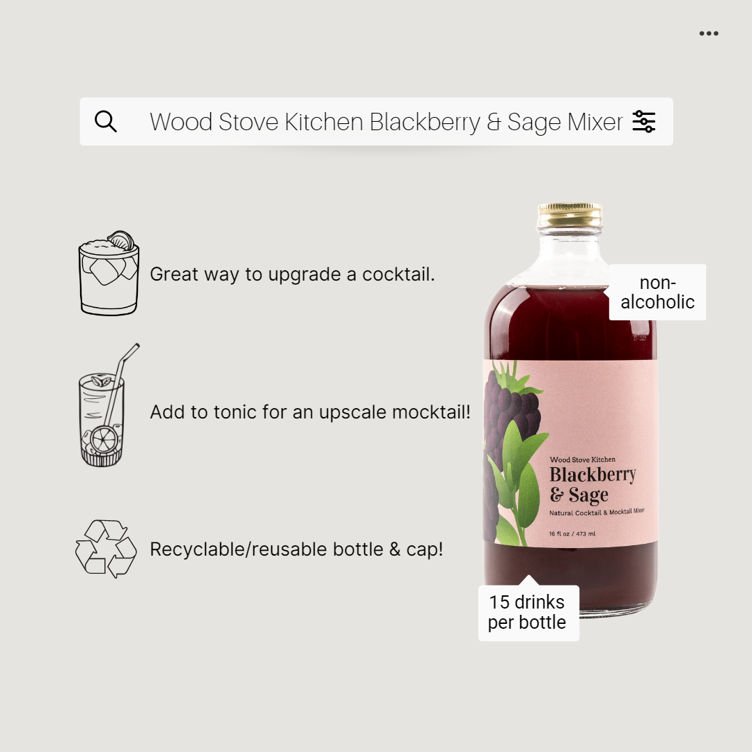 Blackberry and Sage Cocktail and Mocktail Mixer, 16 fl oz