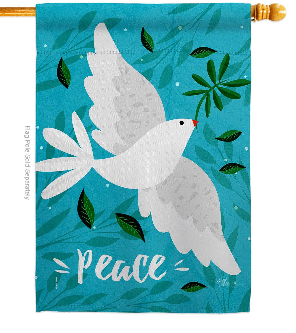Peace on Earth Dove House Flag