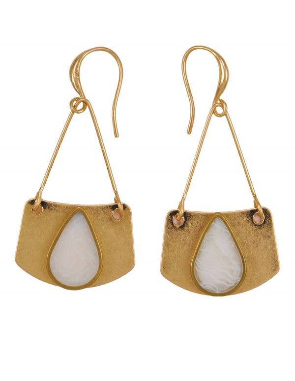 Metal Drop Earrings - Glimmering Finish
