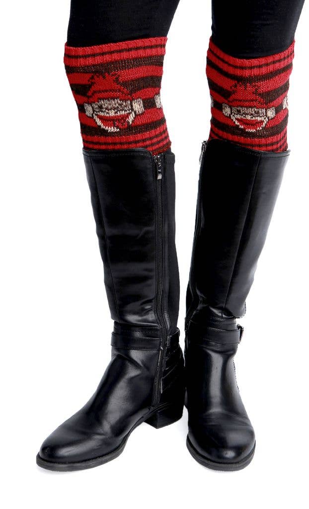 Womens Recycled Cotton Boot Cuff - Sock Monkey