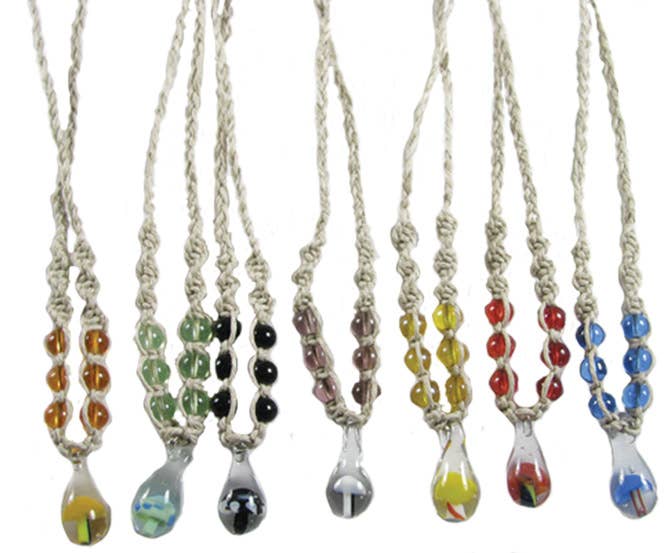 Small Glass Mushroom Necklace