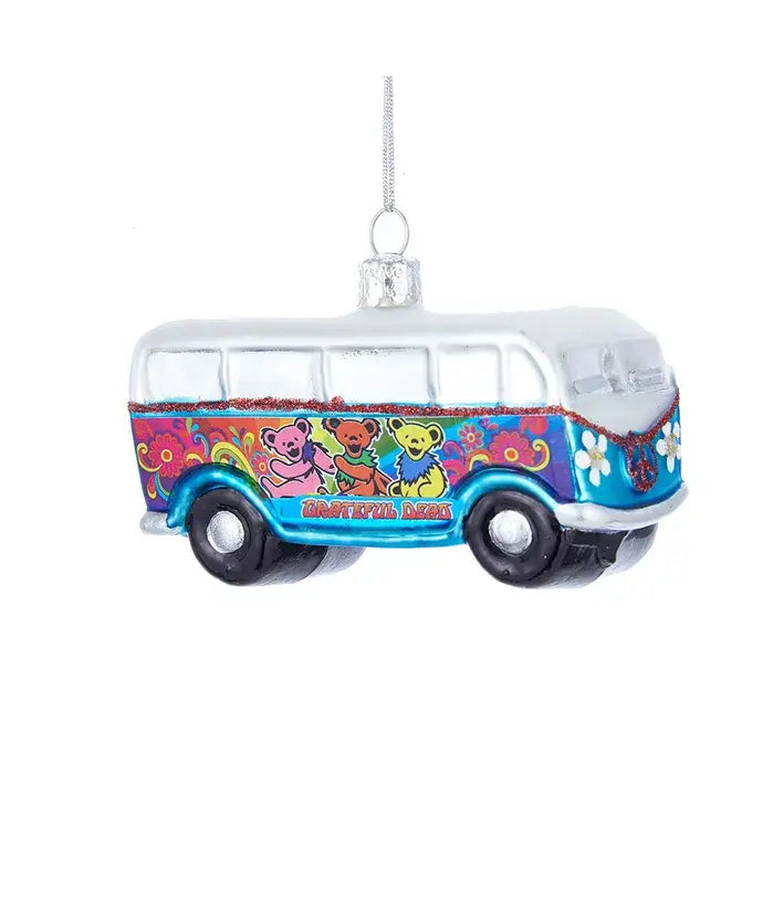 Glass Grateful Dead Bus Ornament – 4in