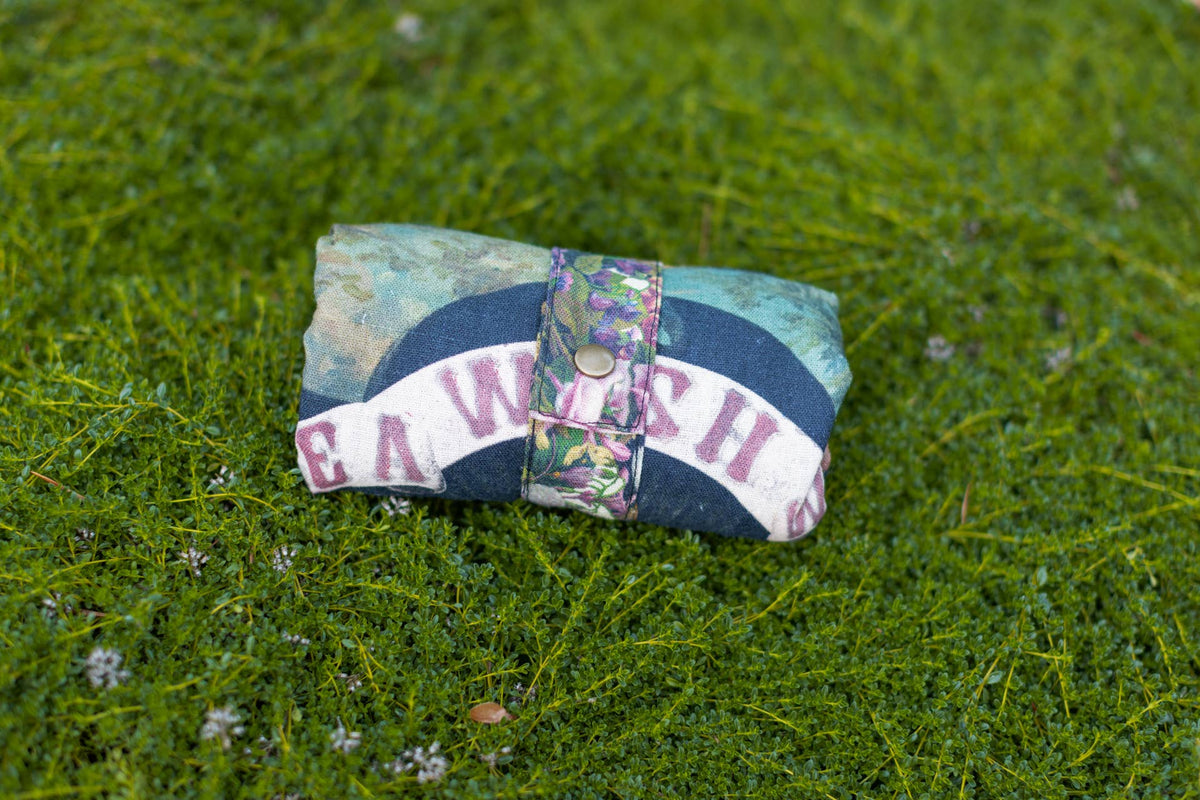 Make a Wish Floral Boho Linen Tote Bag w/ Wishbone Dandelion