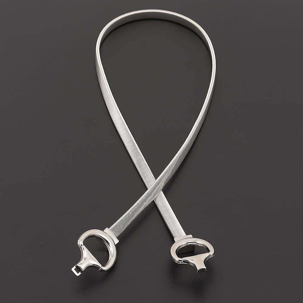 Horsebit Buckle Elastic Waist Belt
