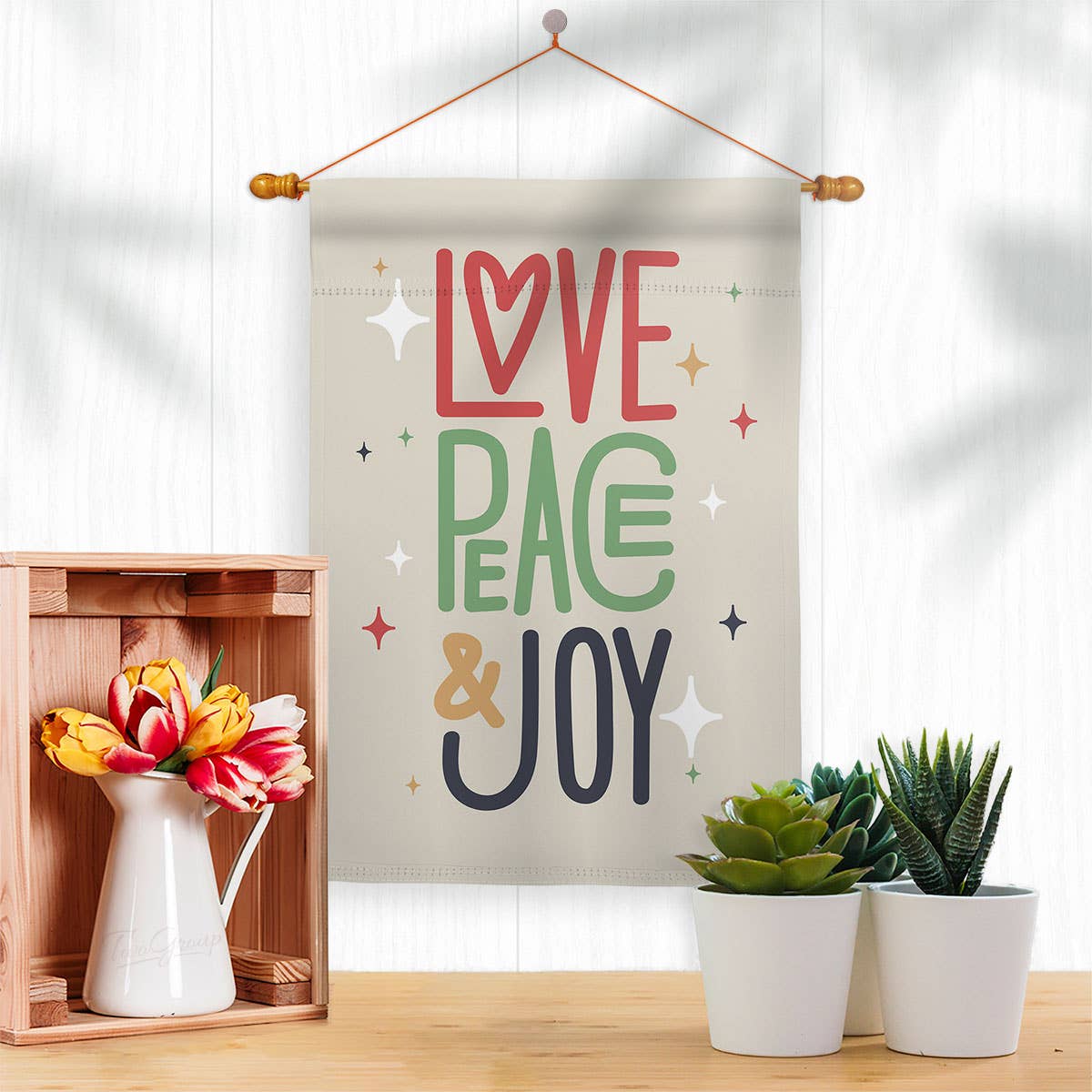 Love Peace & Joy Winter Wonderland House Flag