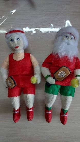 Pickleball Santa Claus Felt Ornament
