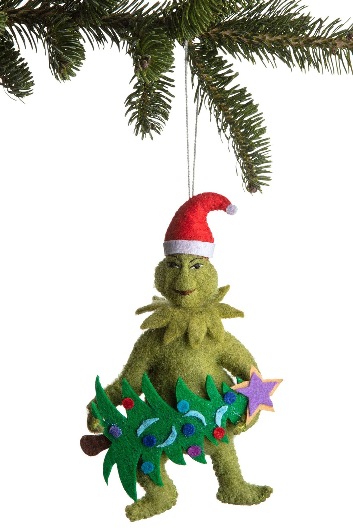 Grinch & Christmas Tree Felt Ornament