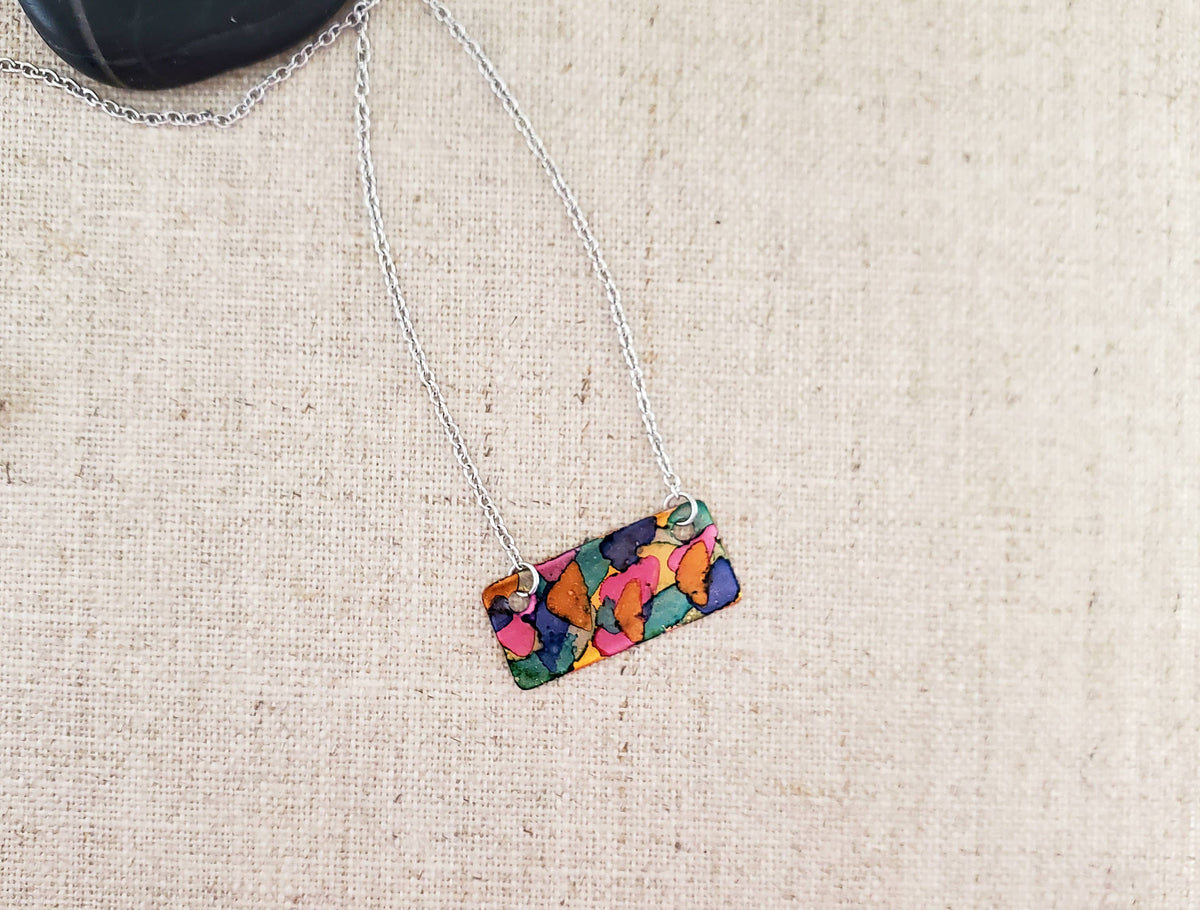 Copper & Stainless Steel Bar Necklace