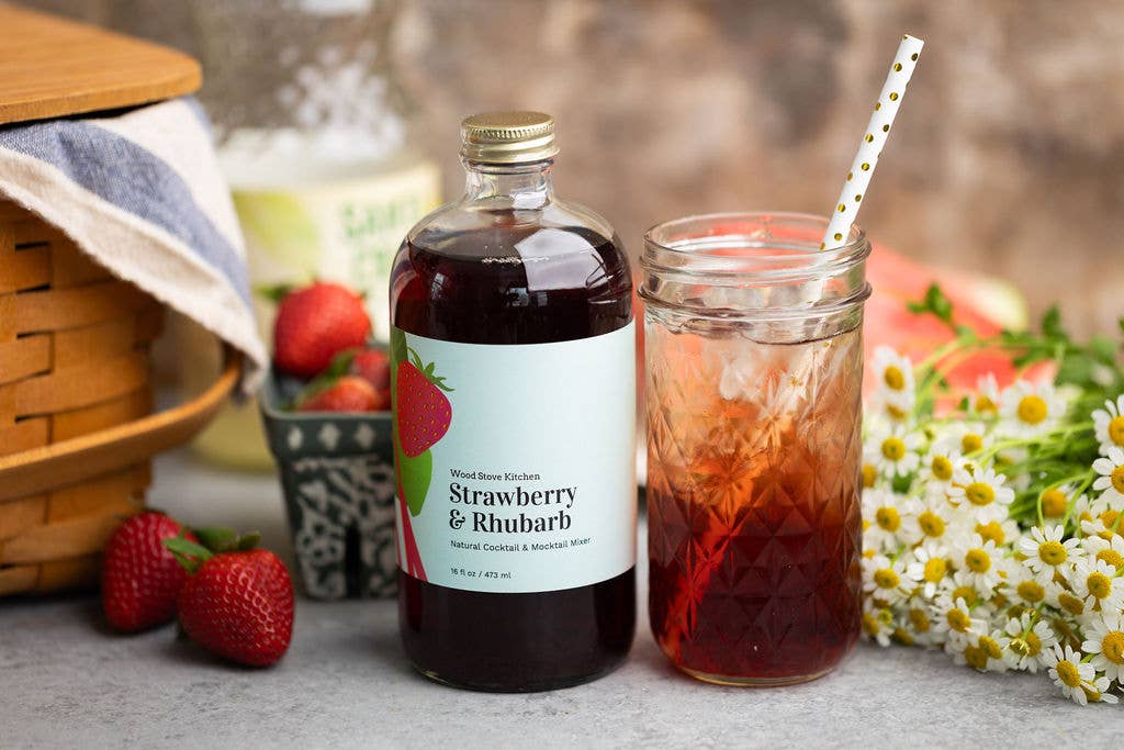 Strawberry & Rhubarb Cocktail and Mocktail Mixer 16 fl oz