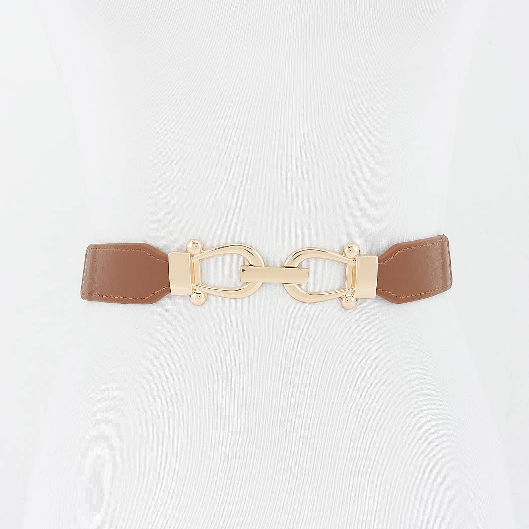 Horsebit Link Stretch Waist Belt