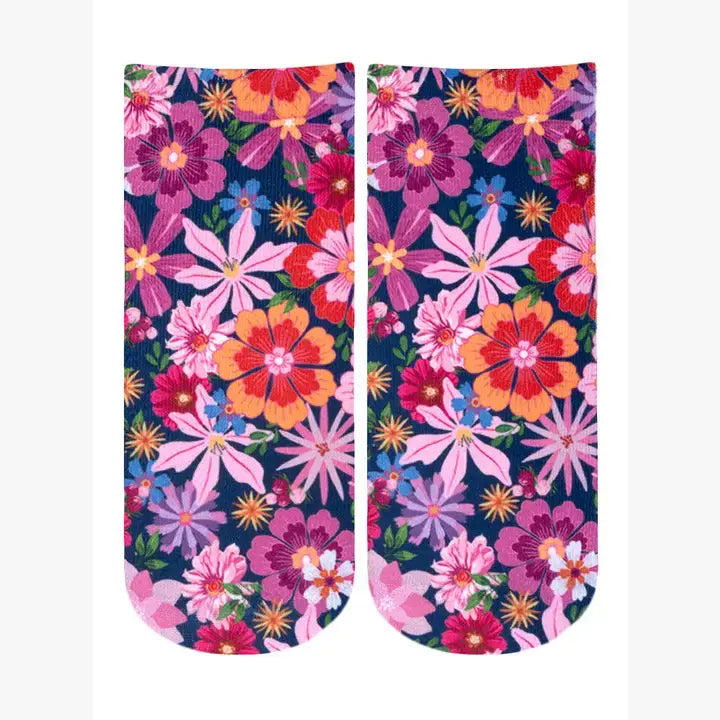 Feminine Florals Ankle Socks – Purple