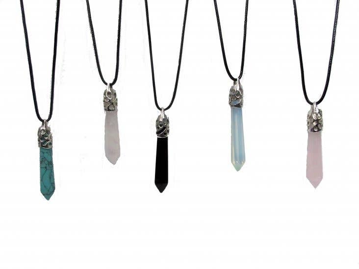 Semi Precious Stone Necklace - Medium Crystal