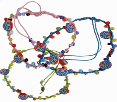 Multicolor Peace Sign Wish Bracelets
