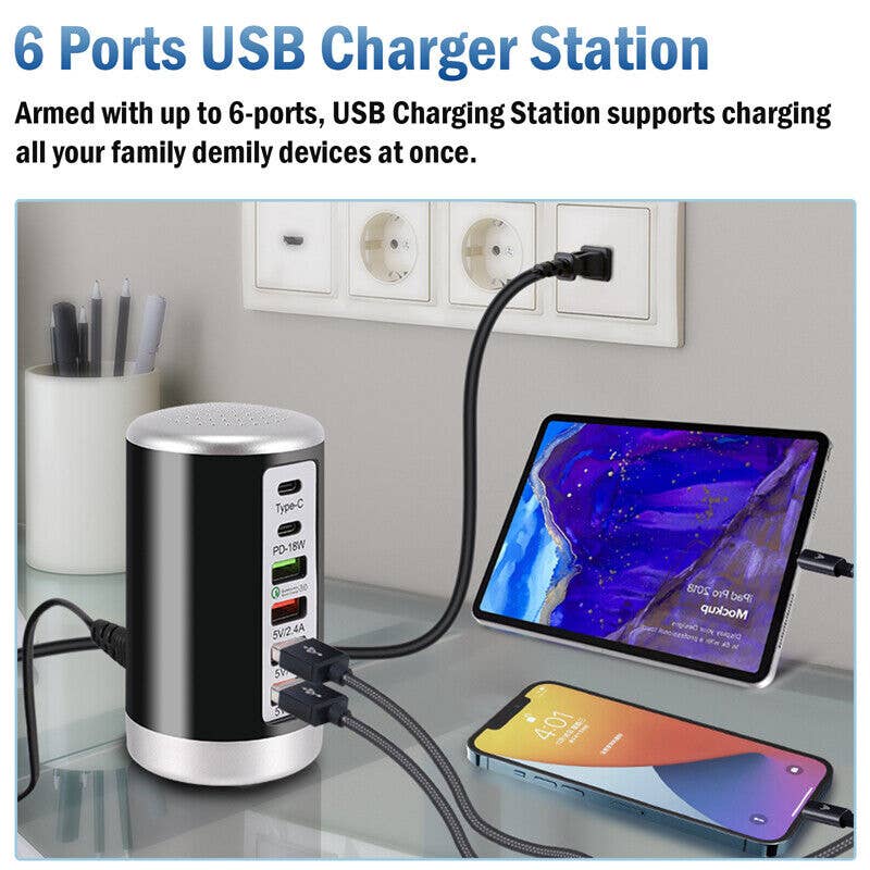 6-Port Multi Charging Station