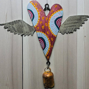 Heart Wind Chime cute bells garden metal gifts Hippie Teens