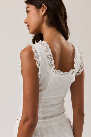 SLEEVELESS SQUARE NECK RUFFLE TOP