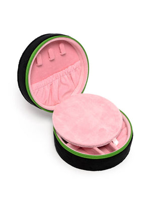 Orchids Velvet Jewelry Case – Black & Pink