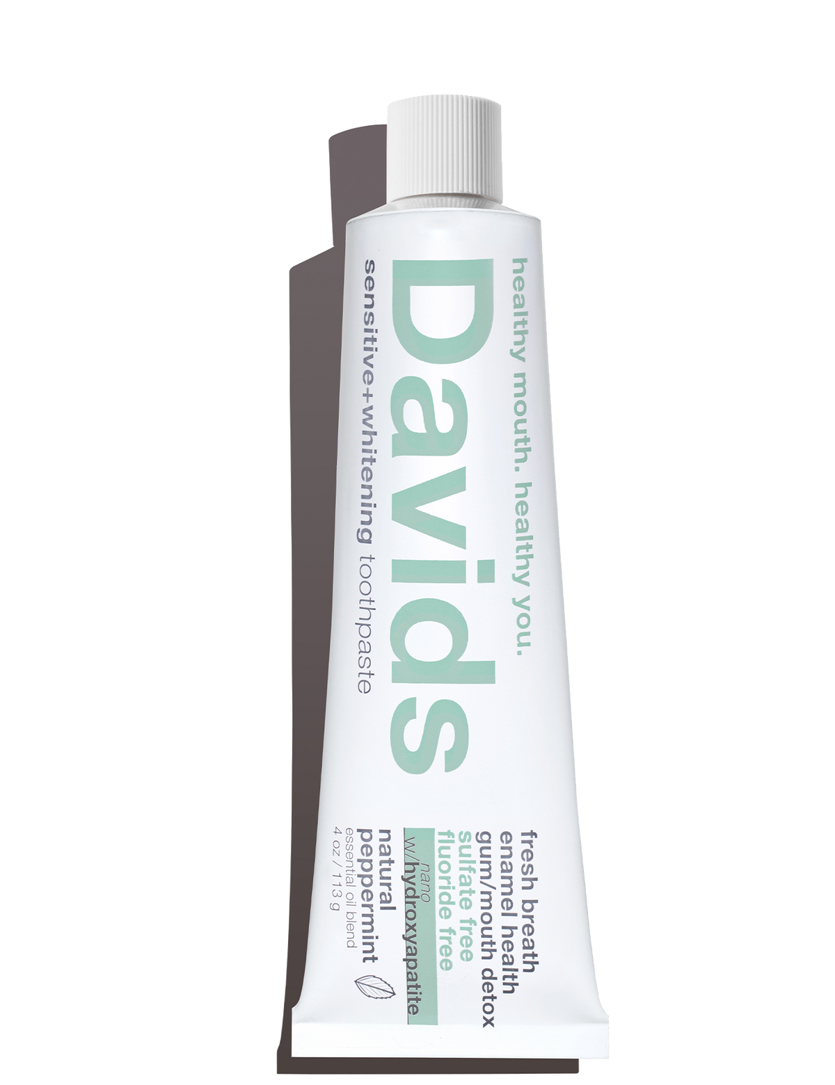 Davids Sensitive + Whitening Nano-Hydroxyapatite Toothpaste – Peppermint, 4 oz