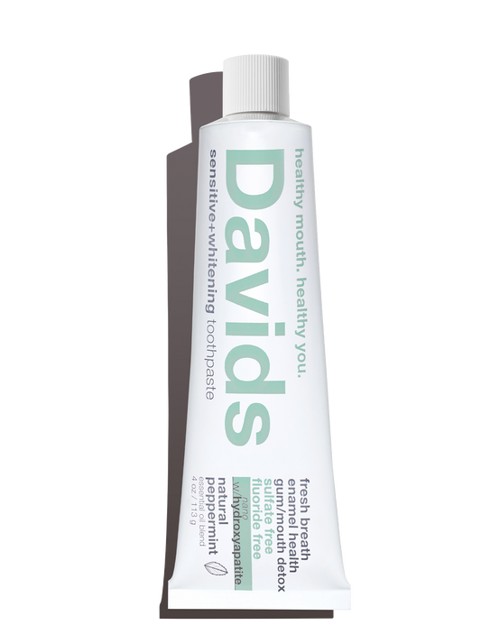 Davids Sensitive + Whitening Nano-Hydroxyapatite Toothpaste – Peppermint, 4 oz