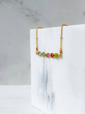 Watermelon Tourmaline Gemstone Necklace