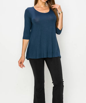 Bamboo Elbow Sleeve Tunic Top