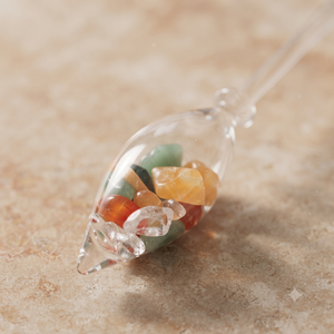 Gemstone Vial Happiness – Jade, Orange Calcite & Carnelian
