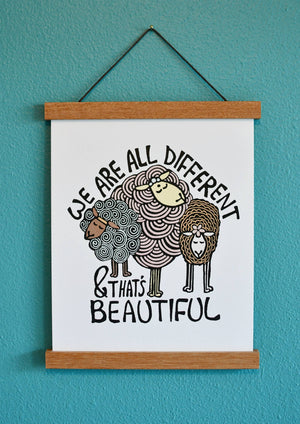Different Is Beautiful Sheep Art Print