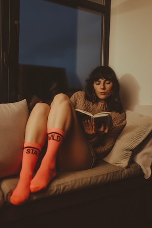 “Stay Wild” Crew Socks – Ombre by Atticus Poetry