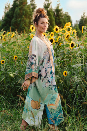Van Gogh I Paint My Dream Opera Duster Kimono Robe
