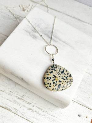 Dalmatian Jasper Teardrop Necklace