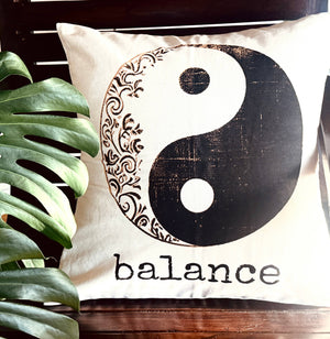 Yin-Yang Balance Throw Pillow - Survivor Made