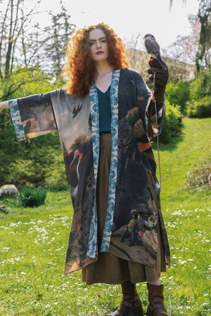 Wild Beauty Opera Duster Kimono Robe with Peacock