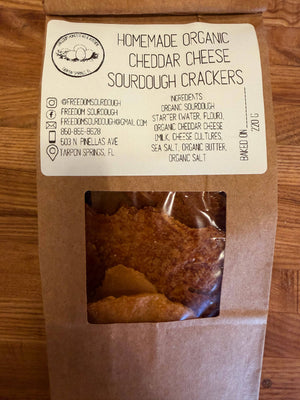 Organic Cheddar Sourdough Crackers Scratch - made in house 