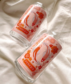 Groovy Astrology Sign Glass Cup