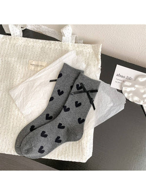 Rufia - Classic Heart Print Crew Socks