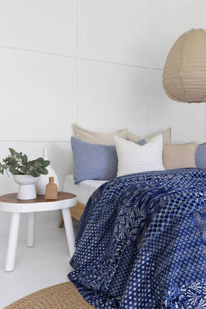 Kantha Quilt - Indigo Patch