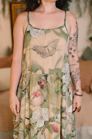 Fleur De Soleil Bohéme Long Maxi Slip Dress w/ Florals