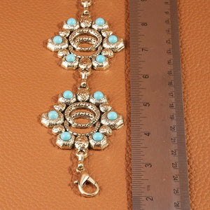 Turquoise Floral Concho Chain Belt