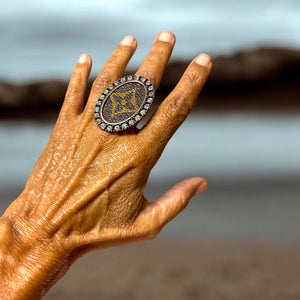 Oval Rhinestone Ring