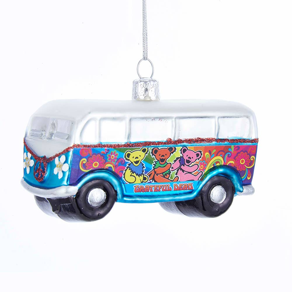 Glass Grateful Dead Bus Ornament – 4in
