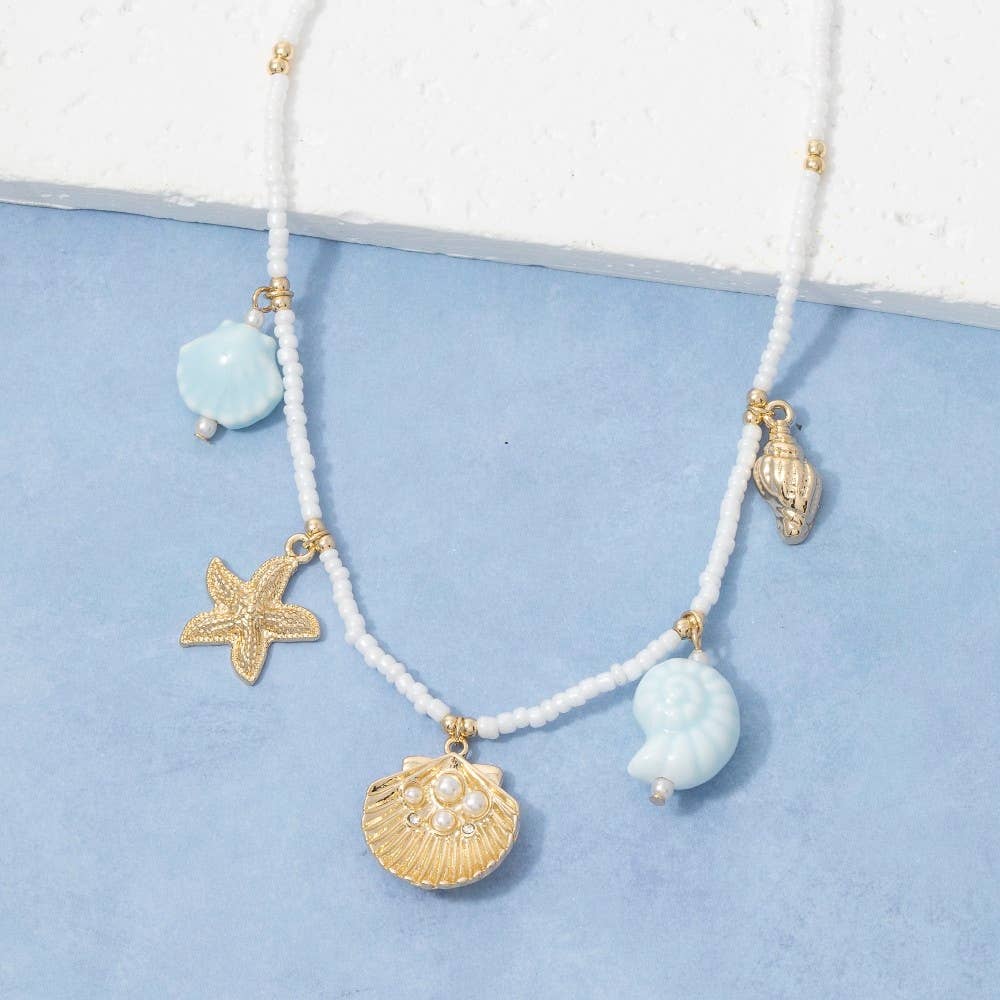 Sealife Charms Beaded Pendant Necklace