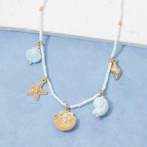 Sealife Charms Beaded Pendant Necklace