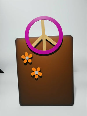Peace sign picture frame metal colorful unique Hippie USA 