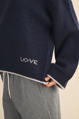 Navy Love Sweater