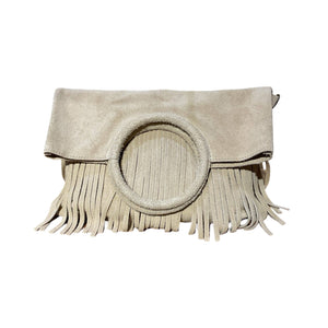 Boho Suede Fringe Wristlet