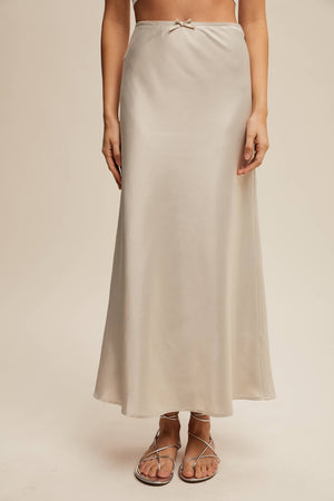 Satin Midi Slip Skirt