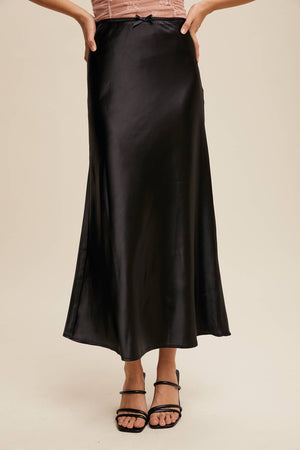 Satin Midi Slip Skirt