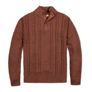 Organic Mock Neck Cable Sweater