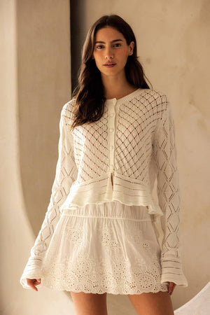 POINTELLE KNIT CARDIGAN